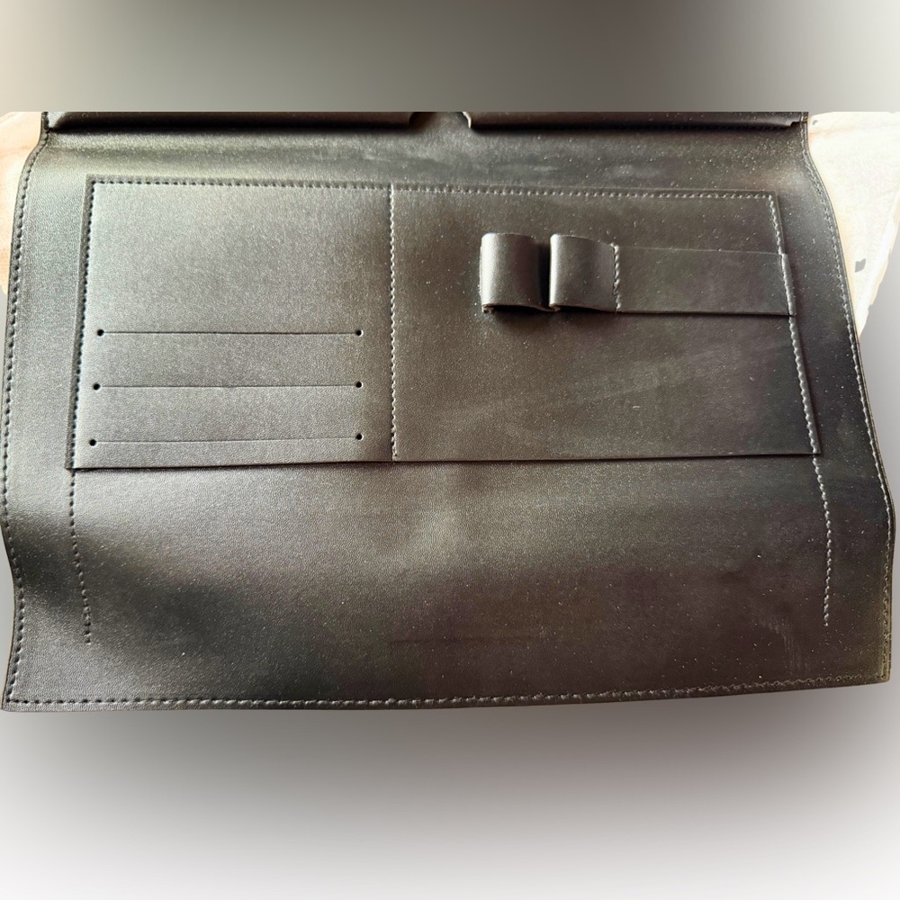 NEW Glass Ladder & Co Megan Black Vegan Leather Portfolio Organizer | Dustcover - Picture 4 of 16